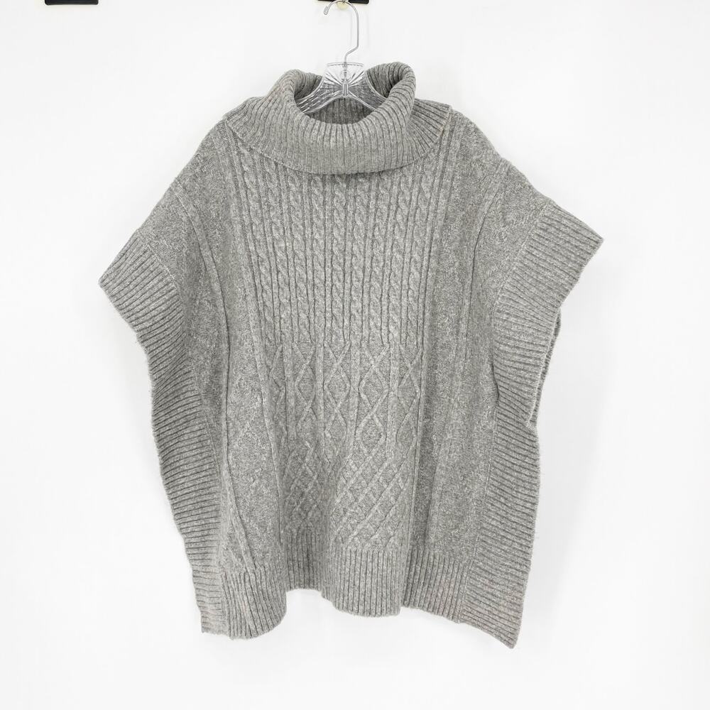 Loft Oversized Cowl Neck Poncho Gray Sweater Size XS/Small